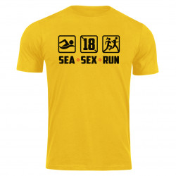 T-Shirt Sea Sex & Run Homme manches courtes Jaune