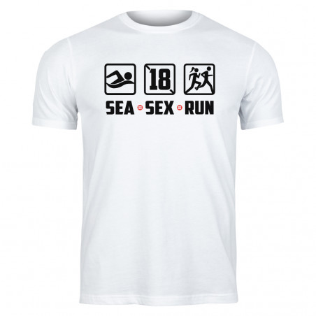 T-Shirt Sea Sex & Run Homme manches courtes Blanc