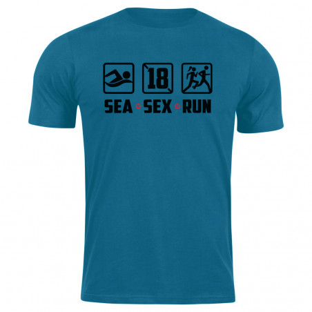 T-Shirt Sea Sex & Run Homme manches courtes Bleu