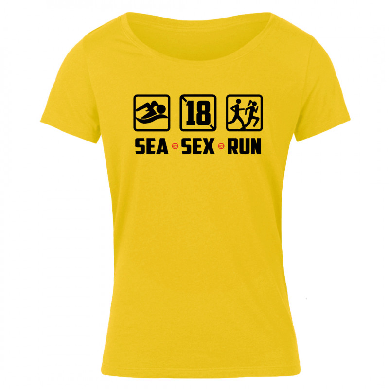 Tee Shirt Sea Sex & Run Femme manches courtes Soleil