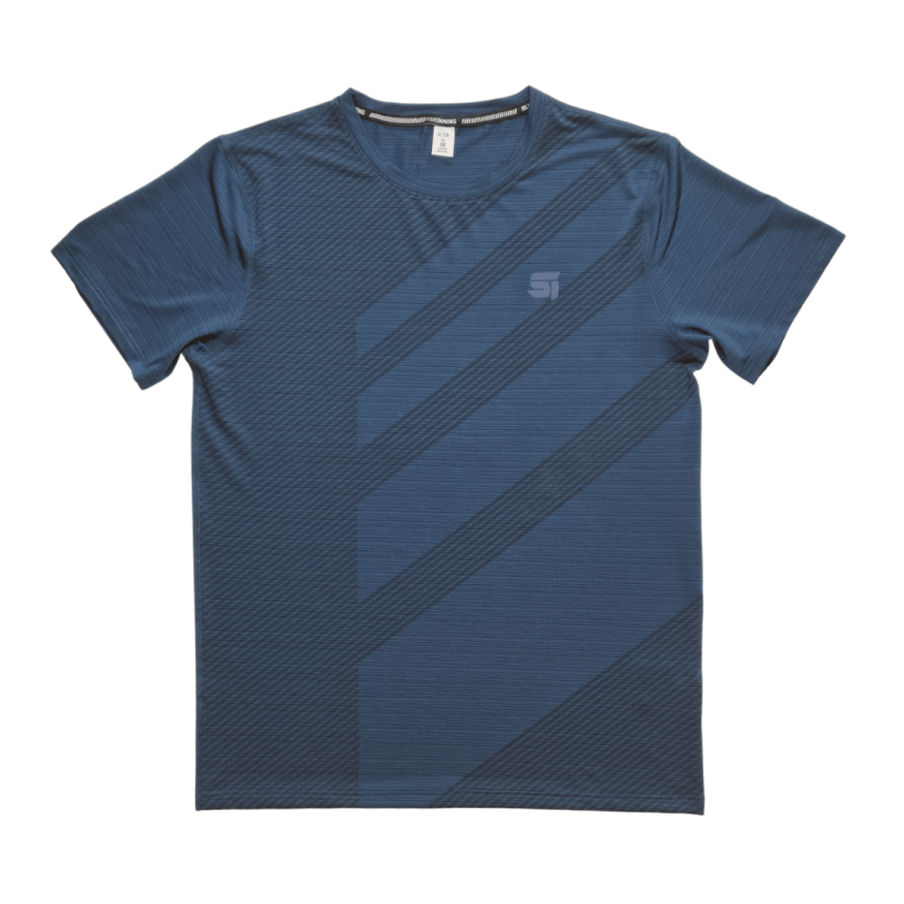 T-Shirt Sport Homme RoadLines SI Power manches courtes Bleu canard avec logo SI - Spider Instinct