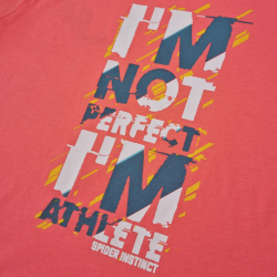 Logo I'm not Perfect I'm Athlete sur le dos du tee-shirt Triblend Coral W - Spider Instinct