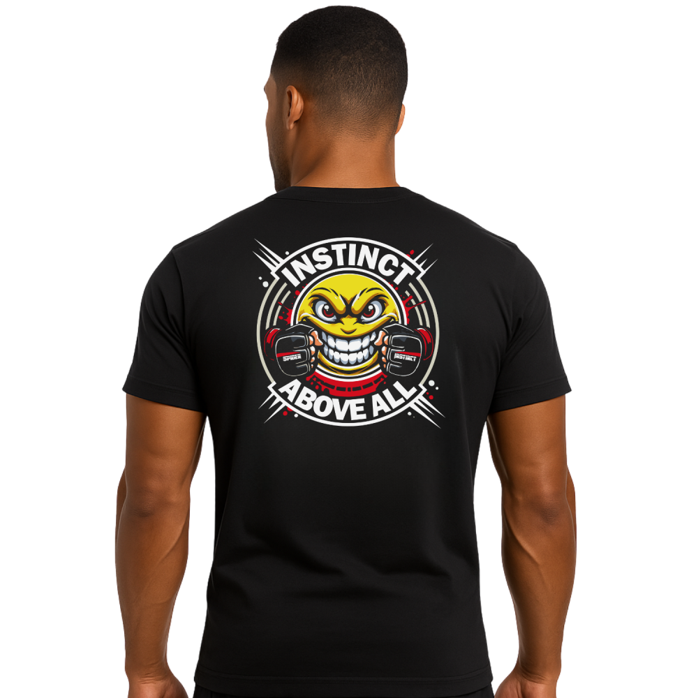 T-Shirt Instinct Above All pour Homme Noir sur vue de dos avec grand design - Mixed Martial Arts - Spider Instinct T-Shirt Instinct Above All pour Homme Noir sur vue de dos avec grand design - Mixed Martial Arts - Spider Instinct